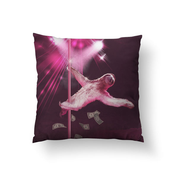 Stripper Sloth Throw Pillow