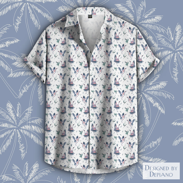 Dancing Cranes Hawaiian Shirt