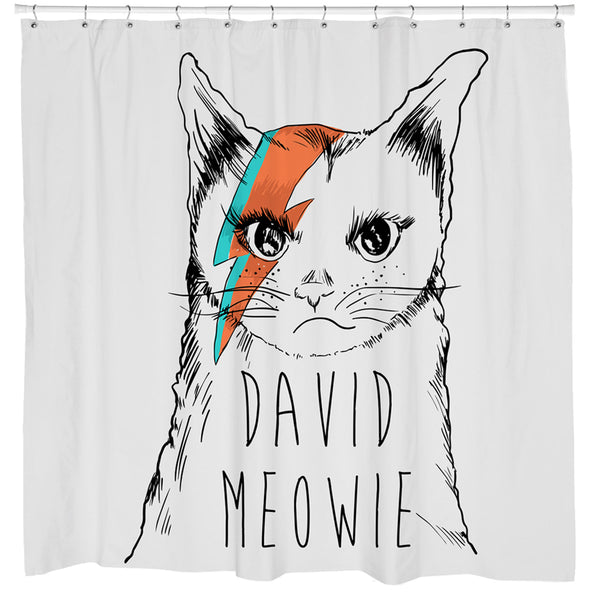 David Meowie Shower Curtain