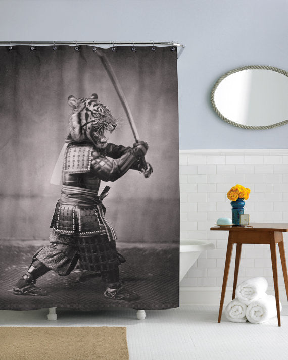 Samurai Tiger Shower Curtain