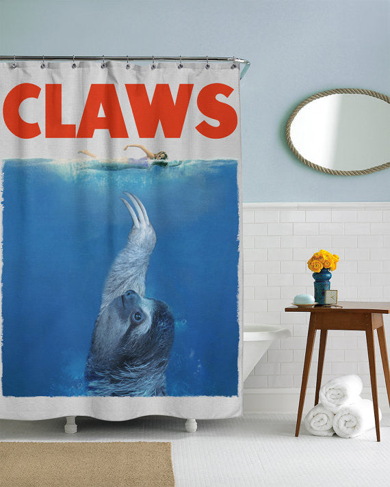 CLAWS Sloth Shower Curtain