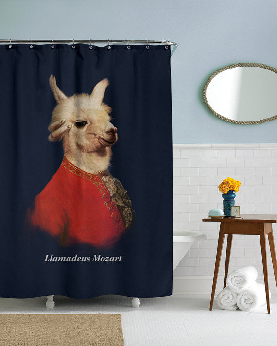 Llamadeus Mozart Shower Curtain