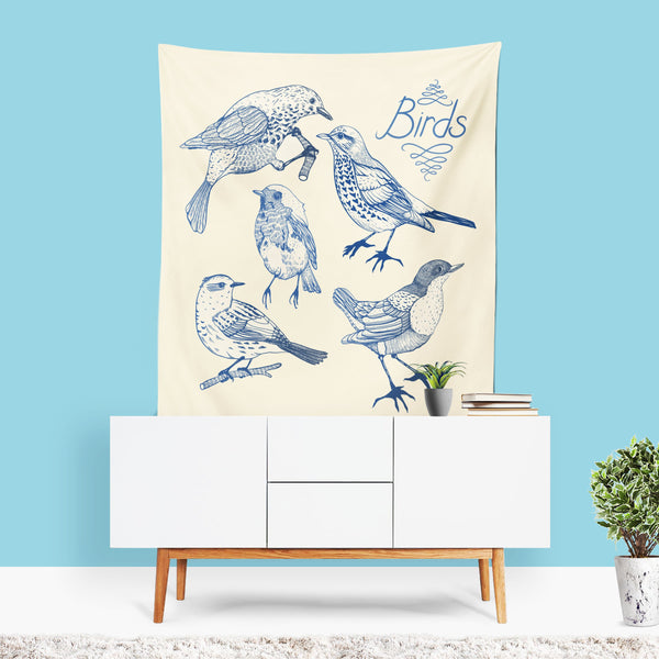 Bird Illustration Tapestry
