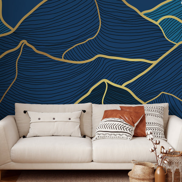 Line Pattern Removable Wallpaper, Pretty Abstract Wall Cling, Artistic , Modern Home Decor, Cool Decorative Wall Mural Decal