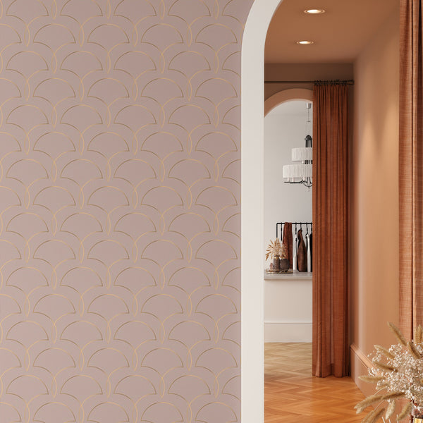 Art Deco Pattern Removable Wallpaper, Pretty Shapes Wall Cling, Artistic , Cool Room Decor, Decorative Wall Mural Decal