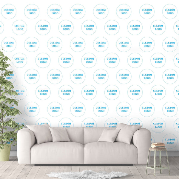Custom Logo Wallpaper, Removable Wall Decal, Personalized Wall Cling, Office Decor, Back Drop, Custom Background,