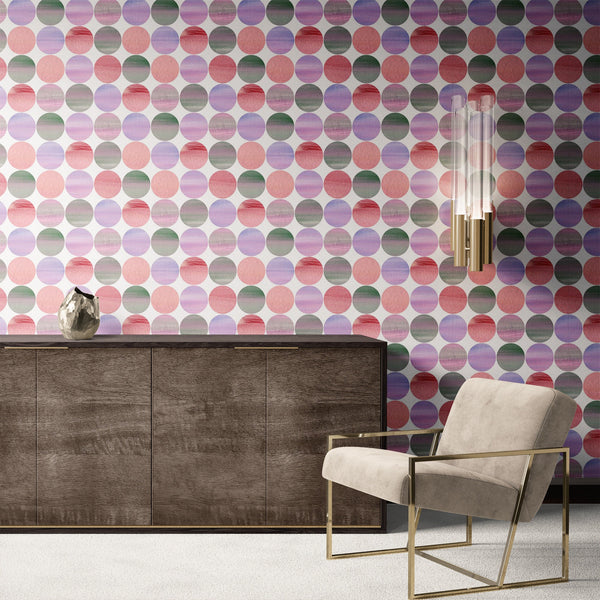 Circles Pattern Removable Wallpaper, Cool Colorful Wall Cling, Artistic , Modern Home Decor, Pretty Wall Mural Decal