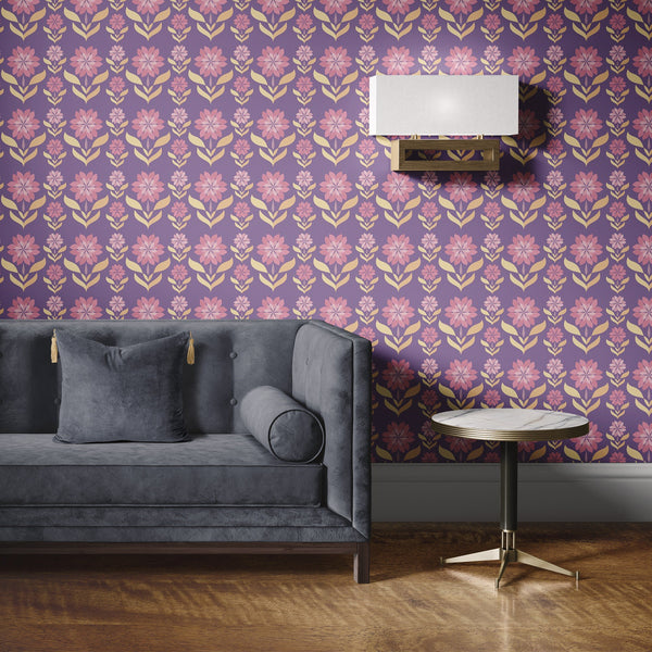 Purple Assorted Flowers Wallpaper
