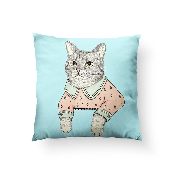 Cat Lady Cat Throw Pillow