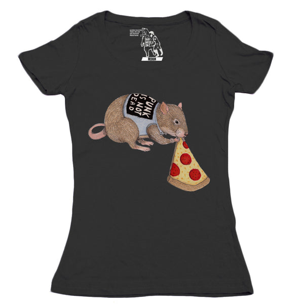 Pizza Rat Women's Graphic Tee Scoop Top