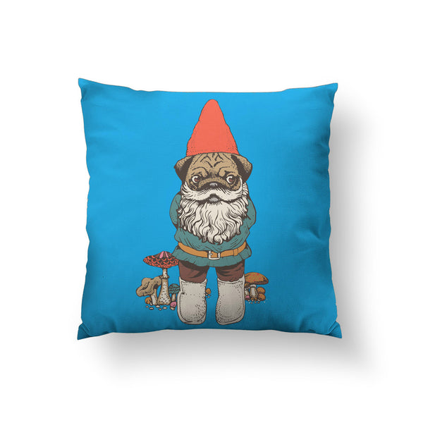 Pug Gnome Throw Pillow