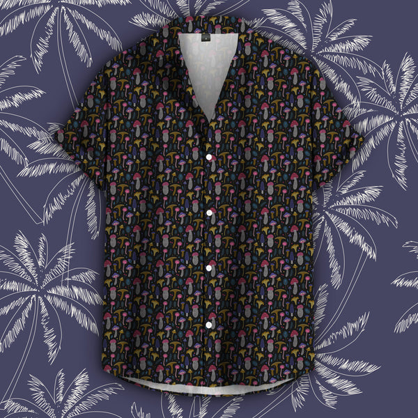 Embroidery Mushrooms Button Down Tee