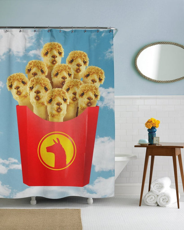 Llama Fries Shower Curtain