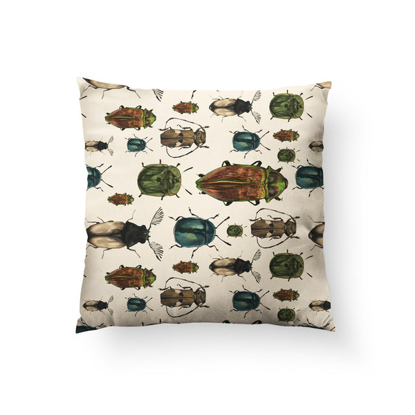 March of The Beetles Throw Pillow