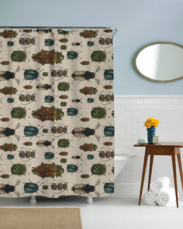 March of The Beetles Shower Curtain