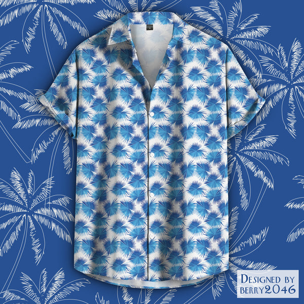 Blue Palm Hawaiian Shirt
