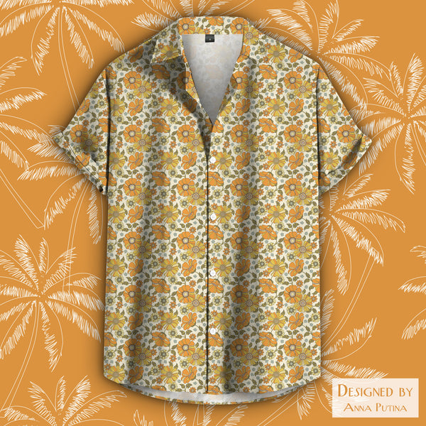70s Floral Hawaiian Shirt
