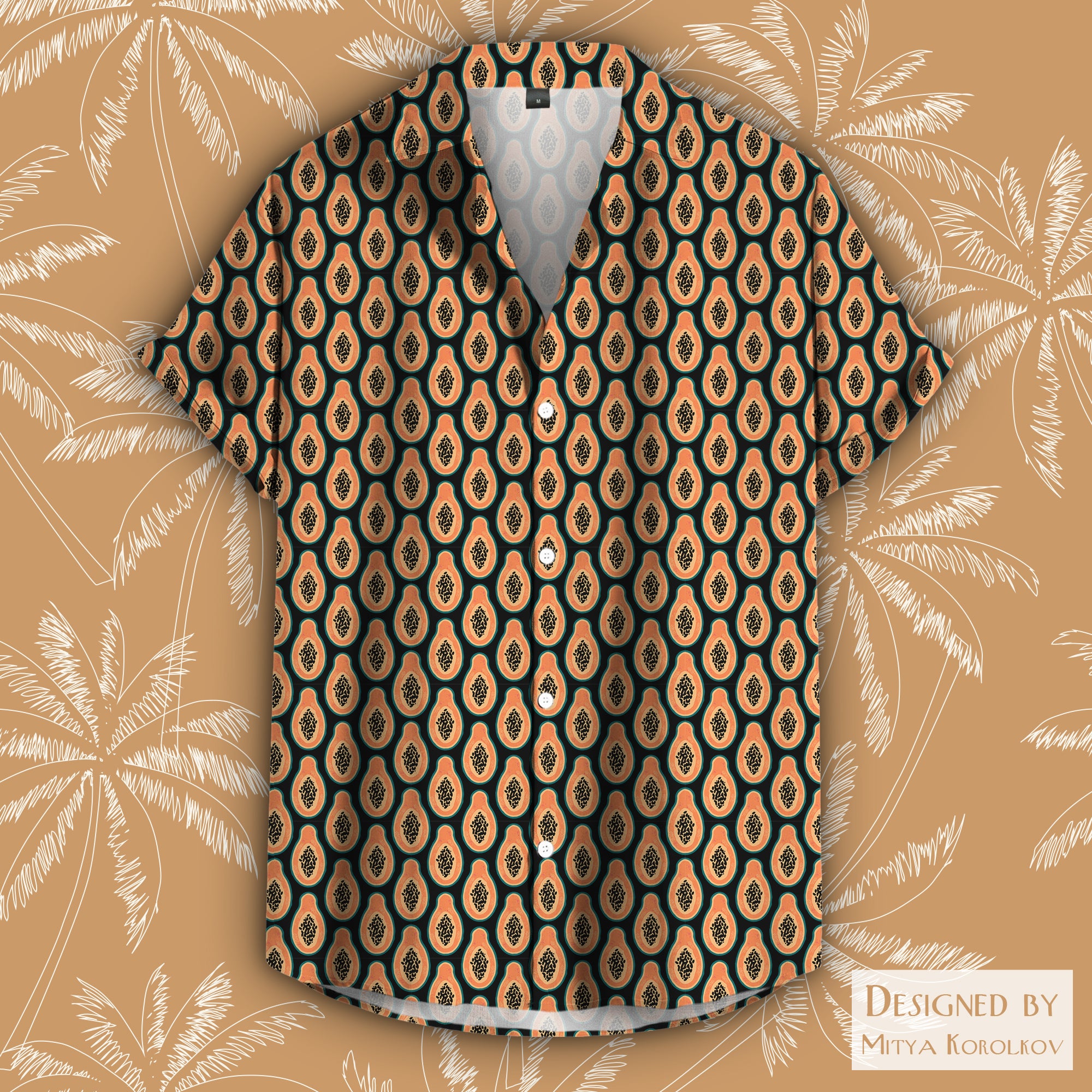 Papaya Pattern Hawaiian Shirt