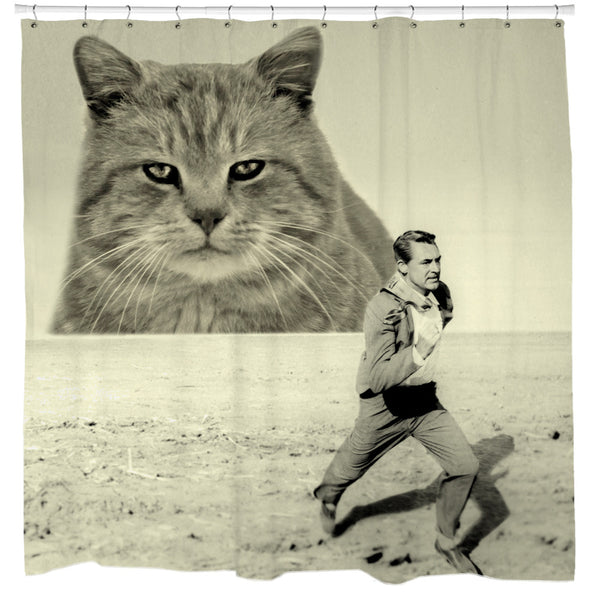 Attack of the Fifty-Foot Feline Shower Curtain