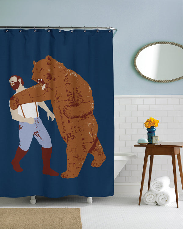 Bear Strikes Back Shower Curtain