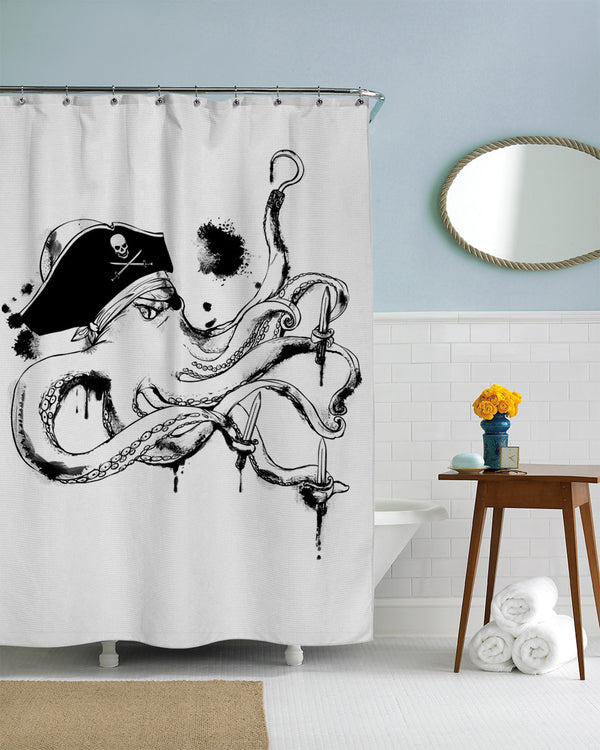 Captain Octopus Shower Curtain