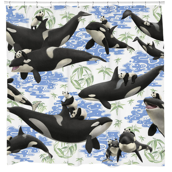 Captives, Panda & Orca Shower Curtain