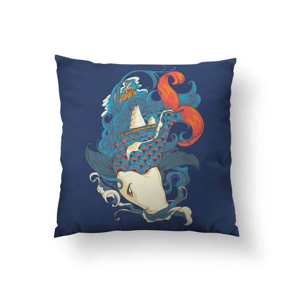 FIsh and Ships Throw Pillow