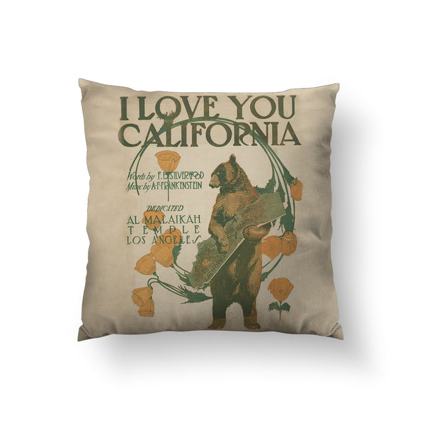 I Love You California Throw Pillow