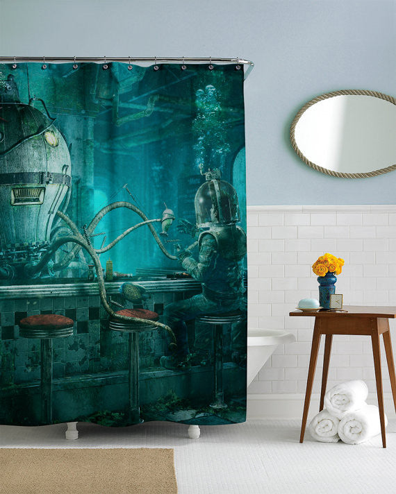 Octopus Diner Shower Curtain