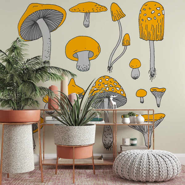 Mushroom Wallpaper Trending Yellow White Sharp Shirter