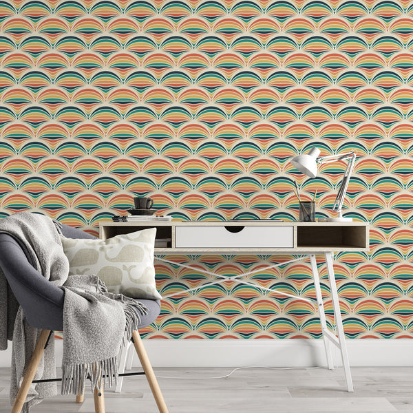 Rainbow Pattern Removable Wallpaper, Cool Cheerful Wall Cling, Colorful , Modern Home Decor, Funky Pretty Wall Mural Decal