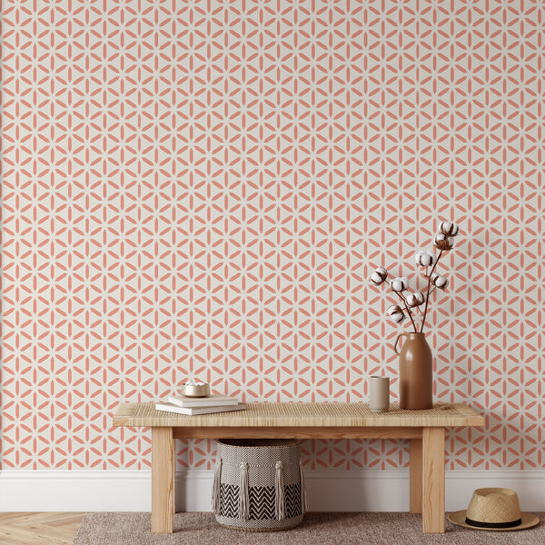 Pink Pattern Removable Wallpaper, Pretty Shapes Wall Cling, Artistic , Modern Home Decor, Cool Decorative Wall Mural Decal