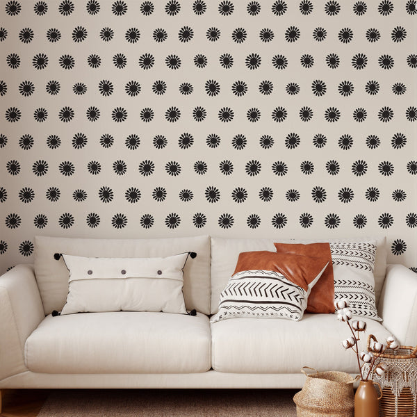 Flower Pattern Removable Wallpaper, Pretty Floral Wall Cling, Artistic , Modern Home Decor, Cool Decorative Wall Mural Decal