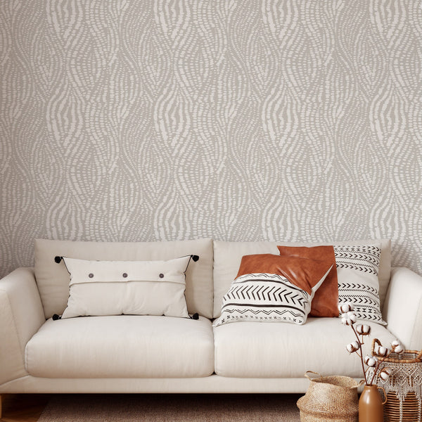 Grey Pattern Removable Wallpaper, Cool Wavy Wall Cling, Abstract , Modern Home Decor, Pretty Decorative Wall Mural Decal