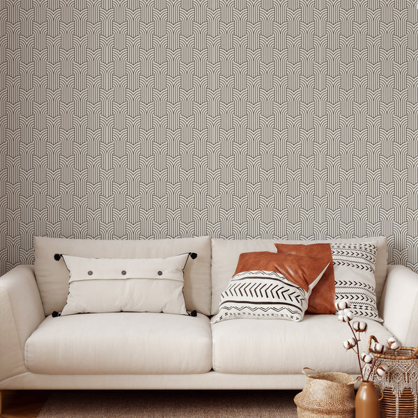 Line Pattern Removable Wallpaper, Cool Shapes Wall Cling, Artistic , Modern Art Deco Decor, Pretty Decorative Wall Mural Decal