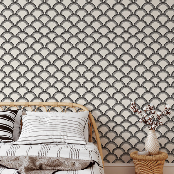 Arch Pattern Removable Wallpaper, Cool Shapes Wall Cling, Artistic , Modern Art Deco Decor, Decorative Wall Mural Decal