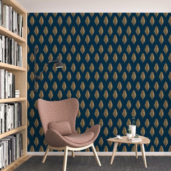 Art Deco Pattern Removable Wallpaper, Pretty Shapes Wall Cling, Artistic , Cool Room Decor, Decorative Wall Mural Decal
