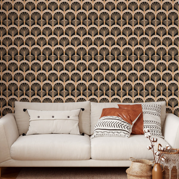Archway Pattern Removable Wallpaper, Decorative Wall Mural Decal, Pretty Shapes Wall Cling, Artistic , Modern Art Deco Decor