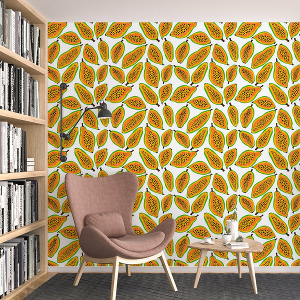 Papaya Pattern Wallpaper