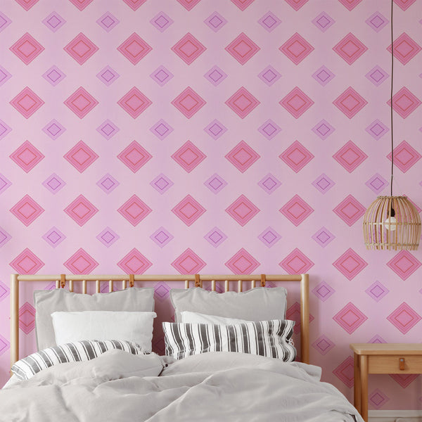 Pink Diamond Pattern Wallpaper