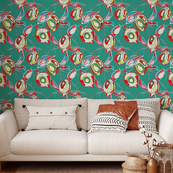 Psychedelic Citrus Pattern Wallpaper