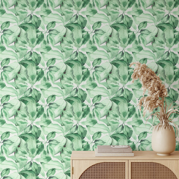 Watercolor Leaf Pattern Wallpaper