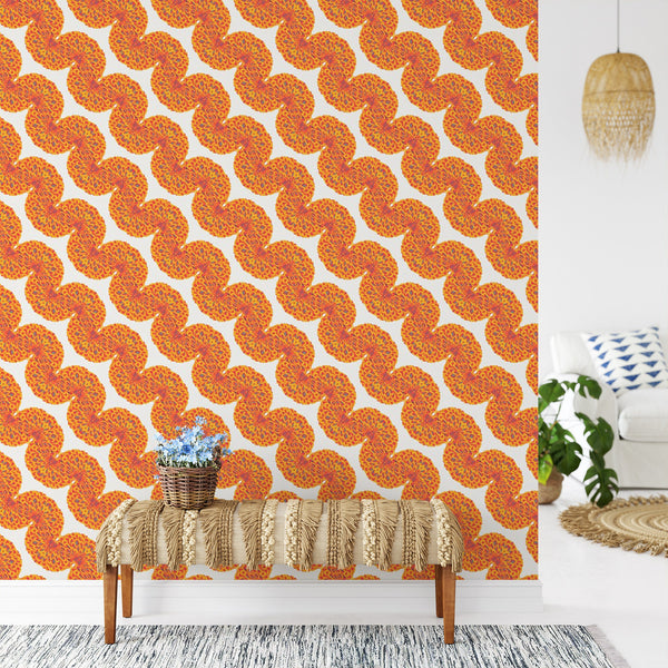 Orange Curls Peel & Stick Wallpaper