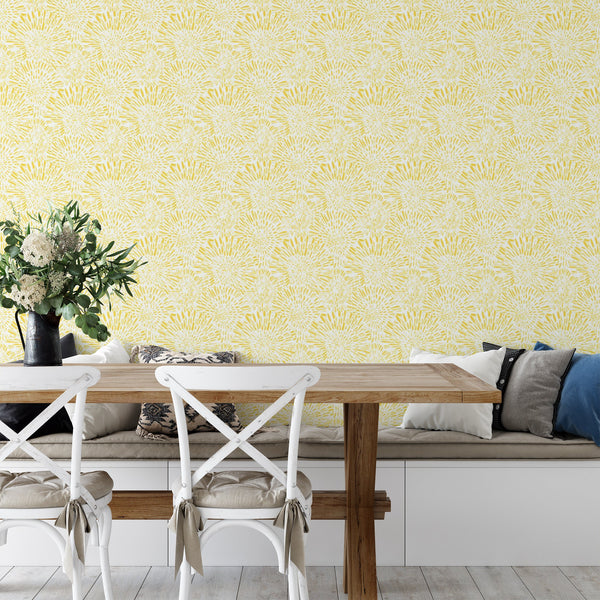 Yellow Flowers Peel & Stick Wallpaper