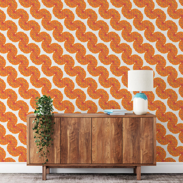 Orange Curls Peel & Stick Wallpaper