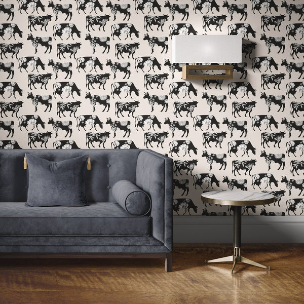 Floral Bull Wallpaper