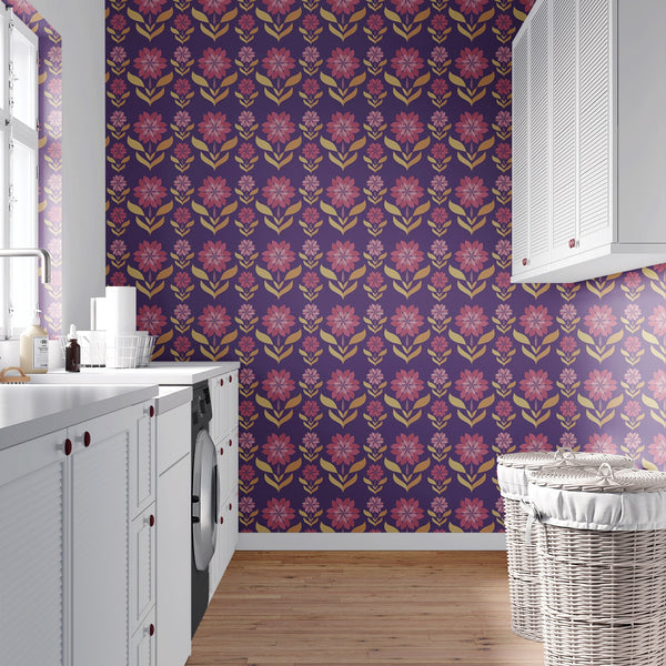 Purple Assorted Flowers Wallpaper