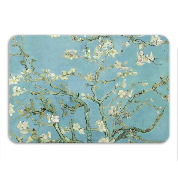 Almond Blossoms, Van Gogh, Memory Foam Bath Mat - Printed in USA
