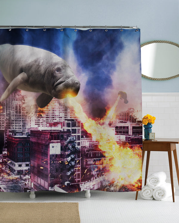 When Manatees Attack Shower Curtain