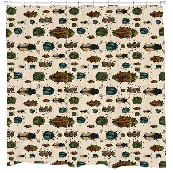 March of The Beetles Shower Curtain